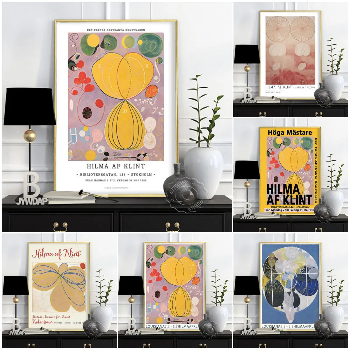 Swedish Hilma af Klint Exhibition Wall Stickers, klint Mysticism Retro Poster, Hilma af Abstract Art Prints, Exhibition Museum