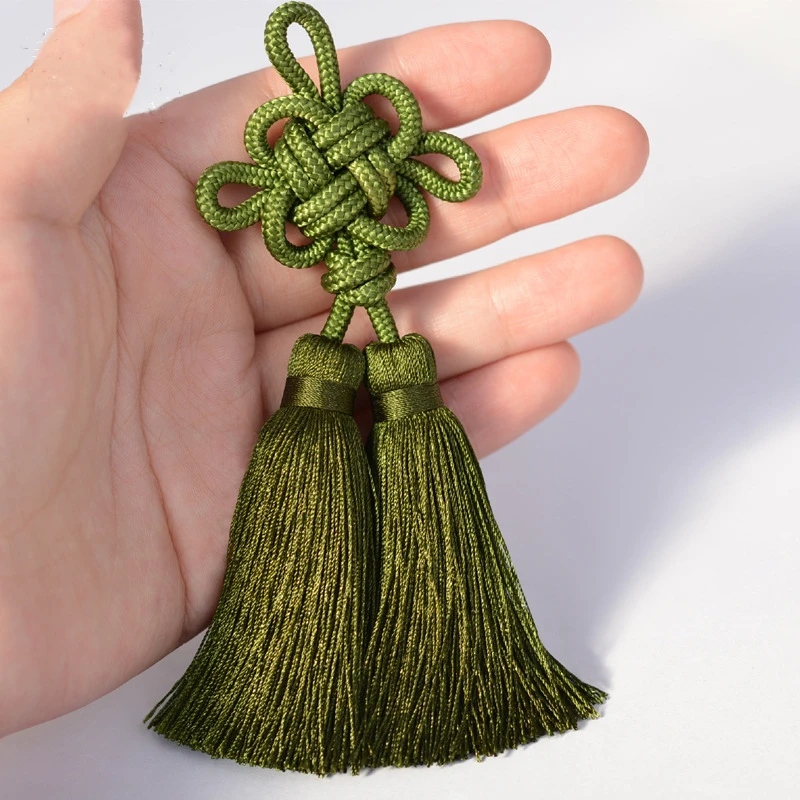 2Pcs High Quality Chinese Knots Double Tail Tassels Pendant DIY Jewelry Home Curtain Sewing Accessories Car Key Bag Adorn Craft