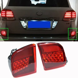 2pcs LED Rear Bumper Reflector Tail Rear Fog Lamp Brake Warning Light  For Toyota Land Cruiser 200 LC200 2008 2009 2010 - 2015