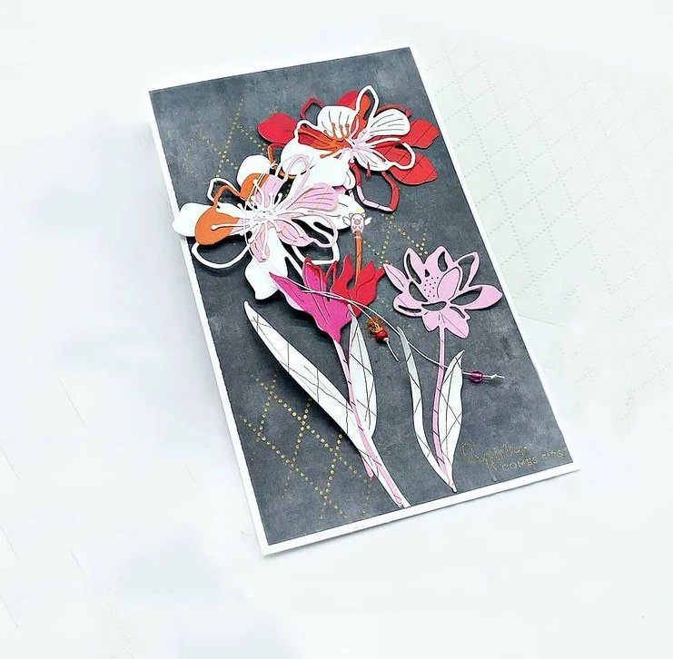 Piggy Craft metal cutting dies cut die mold 2021 New Flower decoration Scrapbook paper craft knife mould blade punch stencils