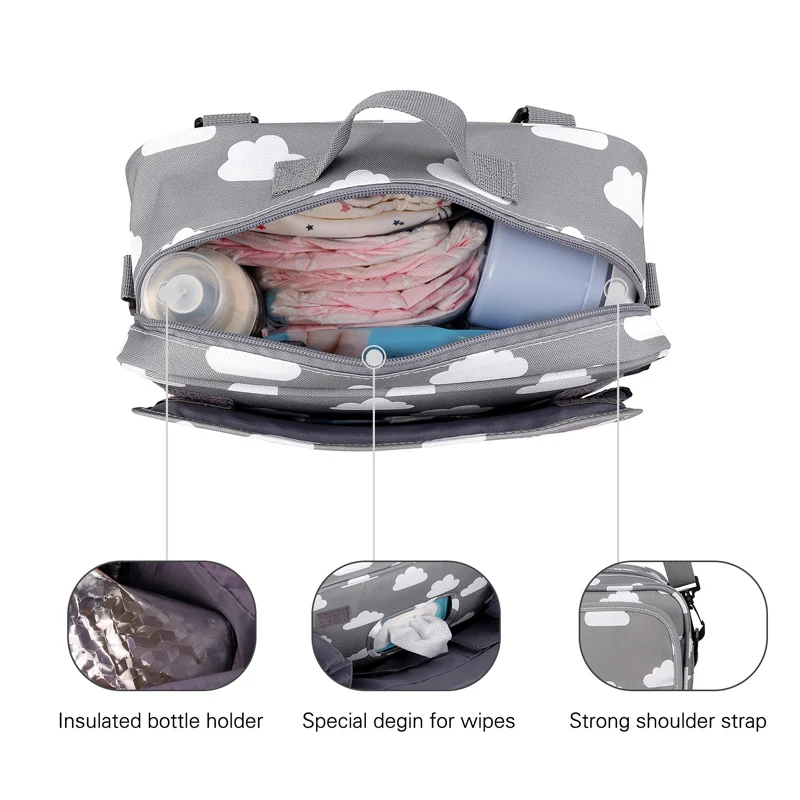 Baby stroller travel portable multifunctional nursing diaper bag polyester waterproof storage bag for mother and child