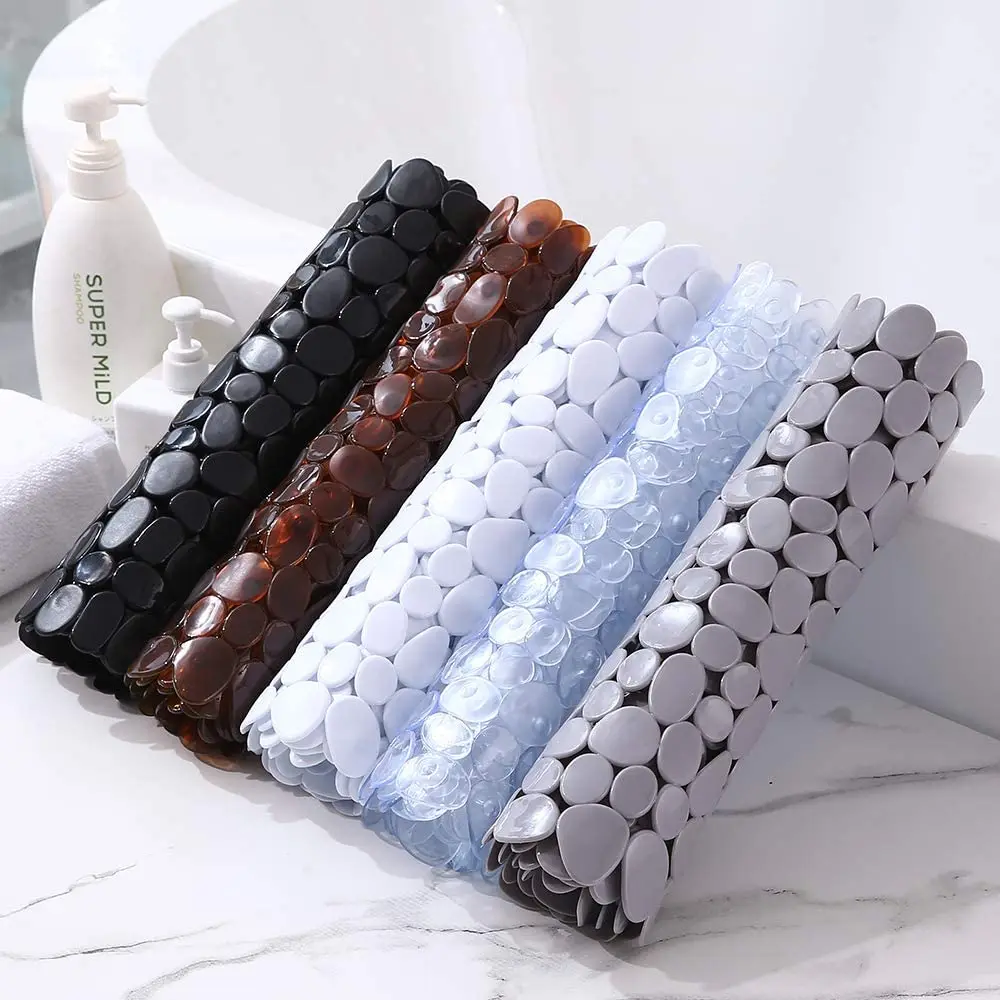 Non-Slip Bathroom Mat Anti Slip Bath Mats Suction Cup Shower Cushion Long Bathtub Foot Pads PVC Plastic Mats for Bathroom