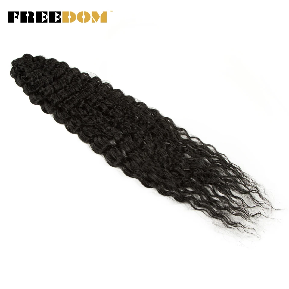 FREEDOM Synthetic Water Wave Hair 30 Inch Long Deep Curly Twist Crochet Hair Ombre Ginger Goddess Braids Hair Wavy Extensions