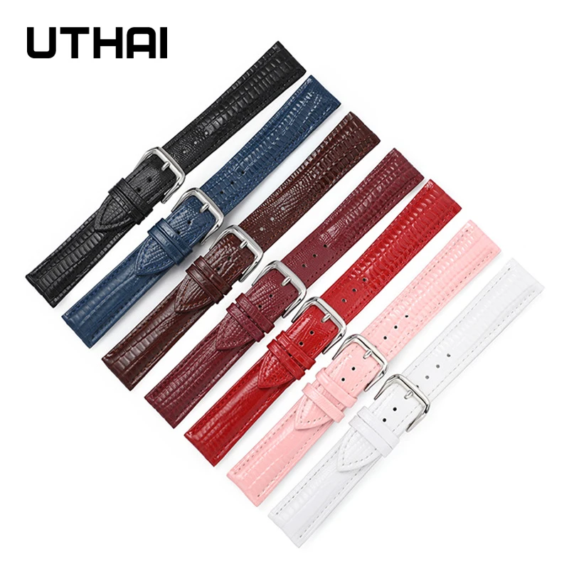 Watchband Leather strap 20mm 22mm watch band 12~22mm Lizard pattern patent leather shiny men's and women's belt UTAHI Z77