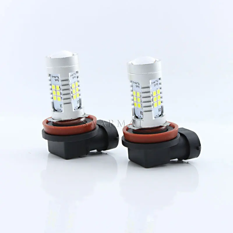 Pair 21-SMD LED Bulbs H8 H9 H11  Fog Light DRL Daytime Running Lamp + Canbus Decoders FOR BMW E71 X6 E70 X5 E83 F25 X3