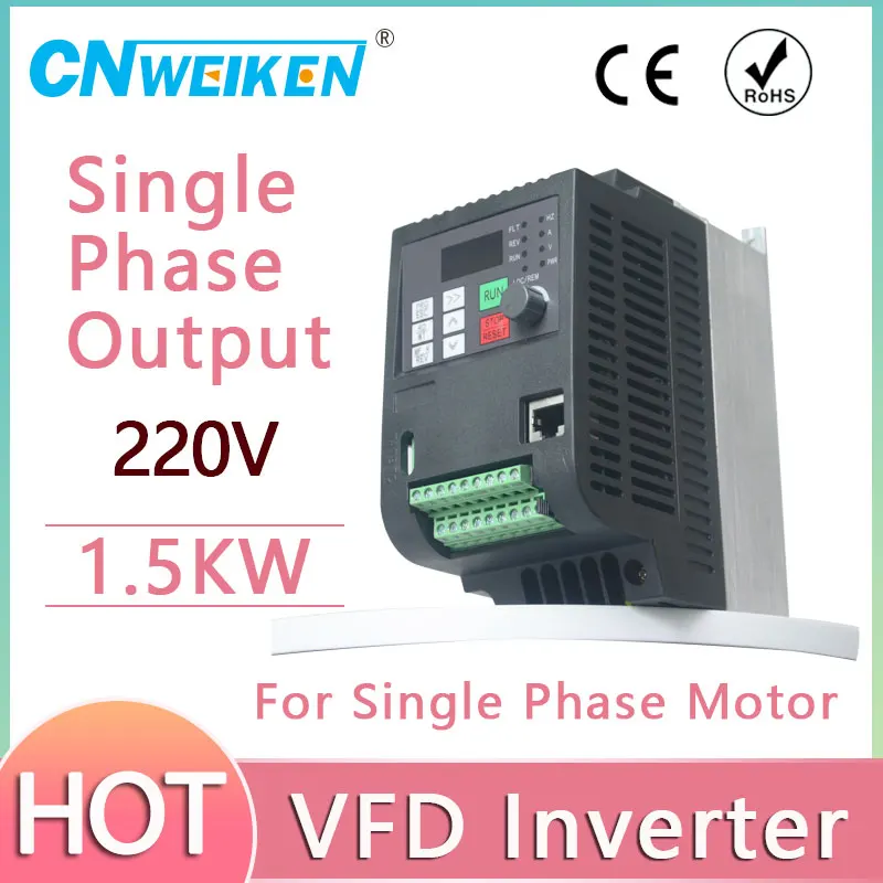 

VFD Inverter 1.5KW/2.2KW/4KW/5.5KW Frequency Converter 1P or 3P-220V Output CNC Spindle motor speed Control VFD Converter