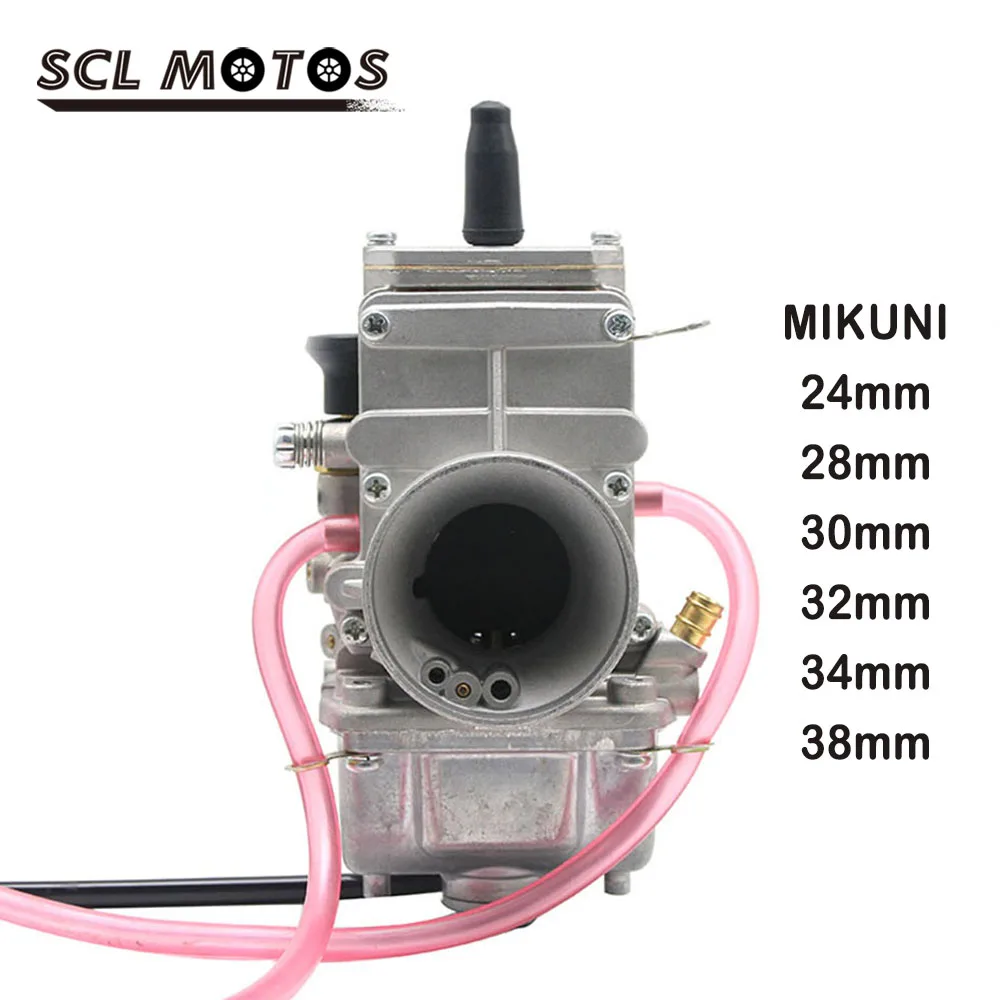 SCL MOTOS Motorcycle MIKUNI 24mm 28mm 30mm 32mm 34mm 38mm Flat Slide Smoothbore Carburador Carburetor For 200cc-250cc 4T Racing