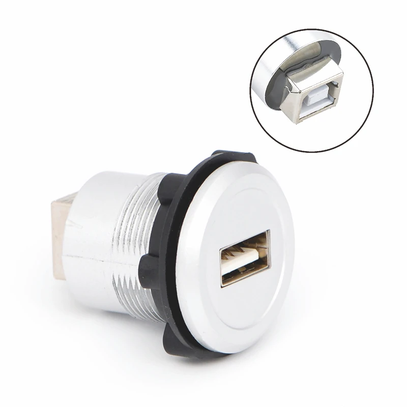 22mm USB connector socket  Economy Type Panel Mount USB2.0 Female A to Female B image 2