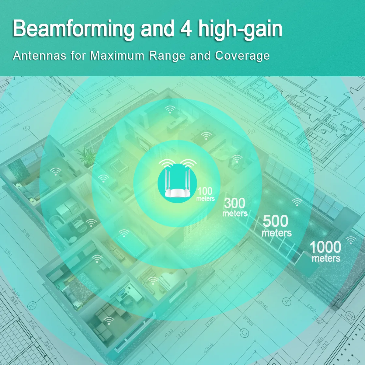 HUASIFEI WIFI6 Router Nirkabel Dual Band Gigabit Router Nirkabel Multifungsi Router Mendukung VPN dan DHCP untuk Country House
