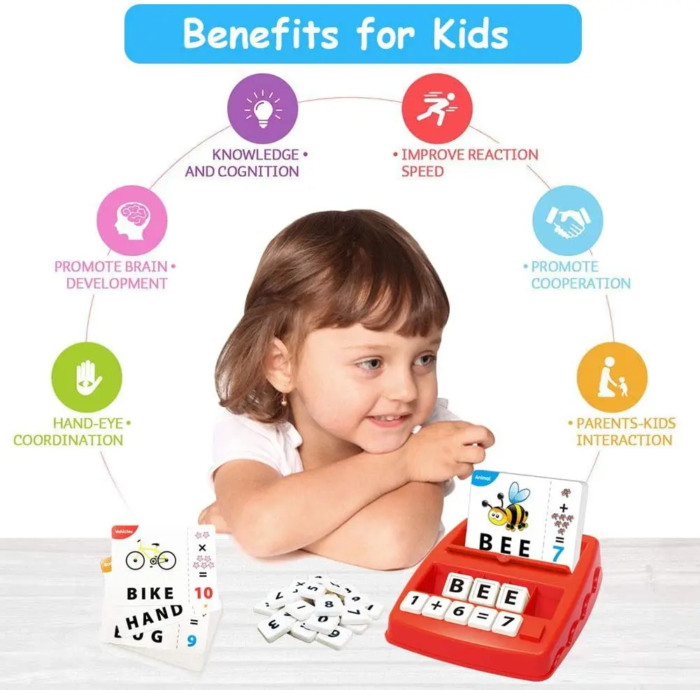 수학 매칭 문자 게임 시력 단어 알파벳 플래시 카드 및 유아 교육 학습 장난감을위한 수학 보드 게임