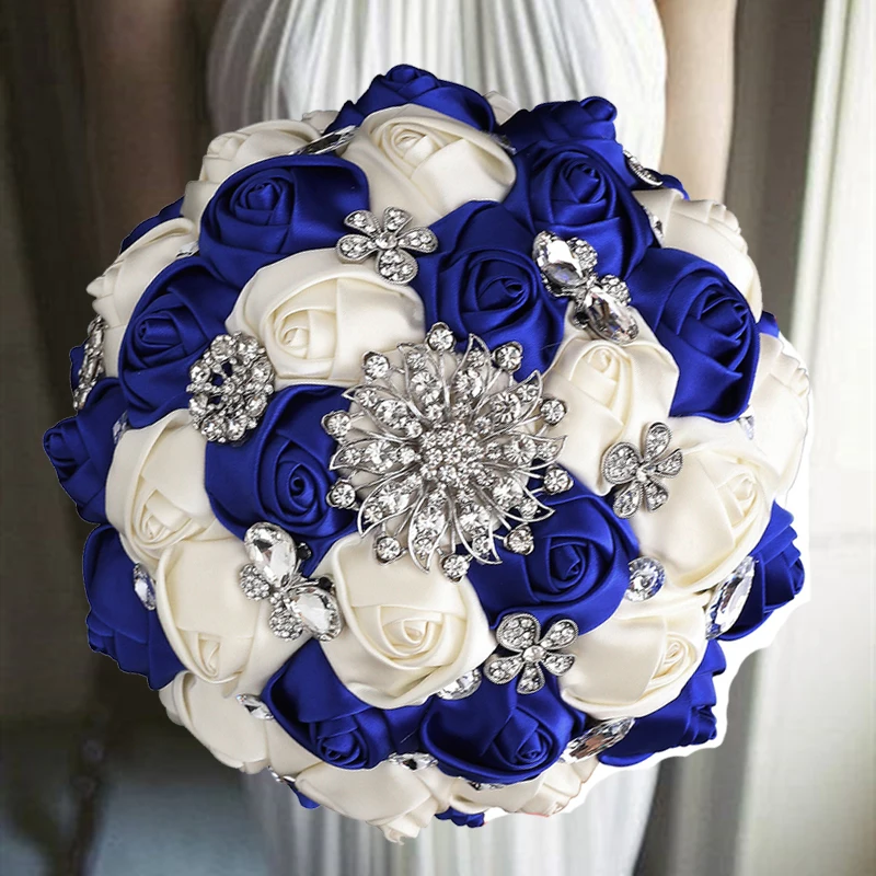 

Bridal Wedding Bouquet Silver Diamond Pearl Decoration