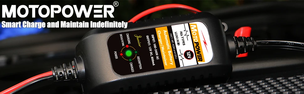12V 800mA automatischer Smart Car Motorrad Batterieladegerät Betreuer – Detail 2