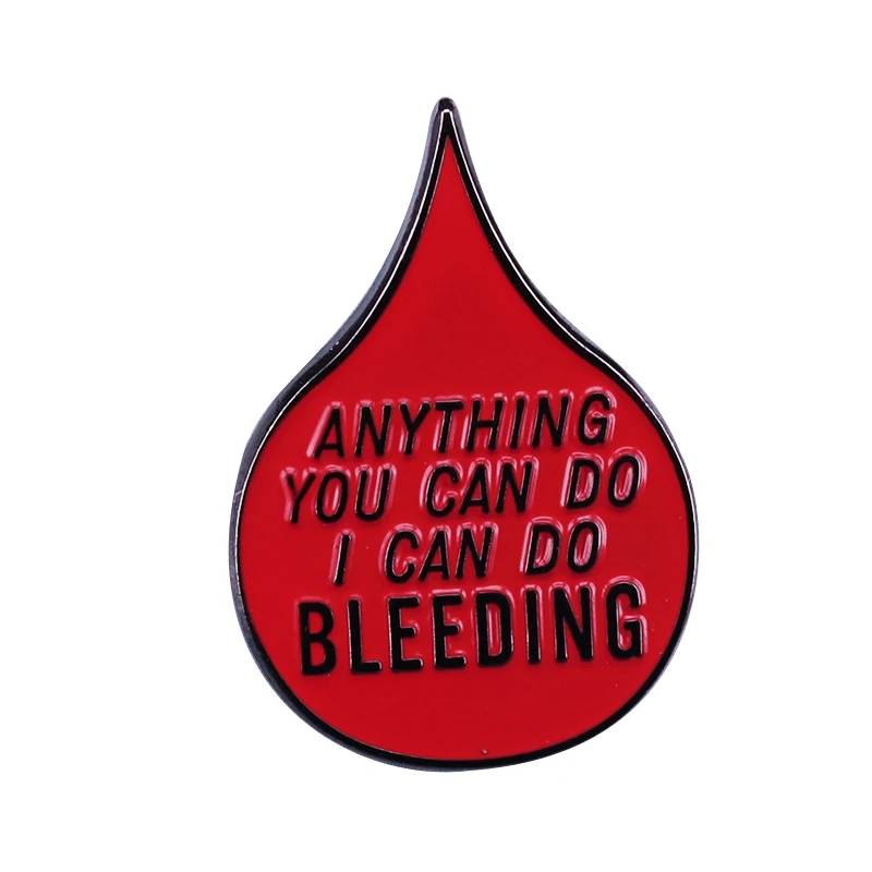 Feminist blood drop enamel pin period positive female empowerment collection