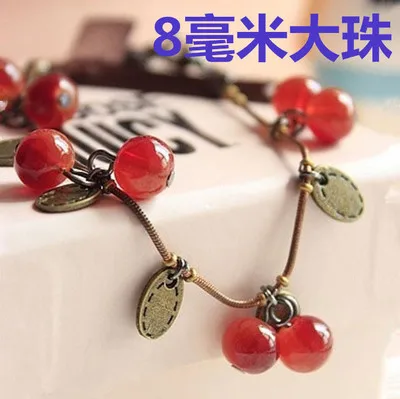 New fashionVintage sweet little cherry bracelet For Women girl Accessories jewelry wholesale