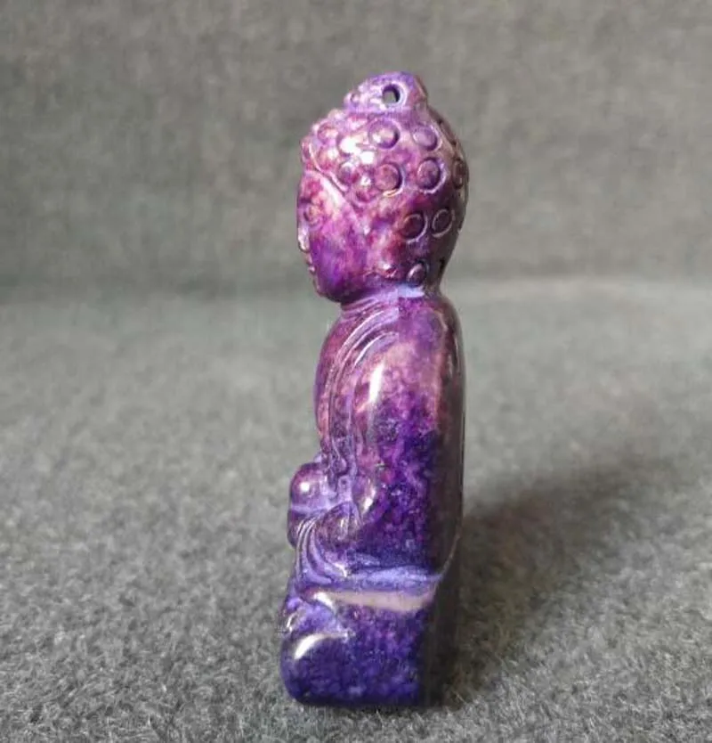 Collection archaize handwork purple jade Sakyamuni statue