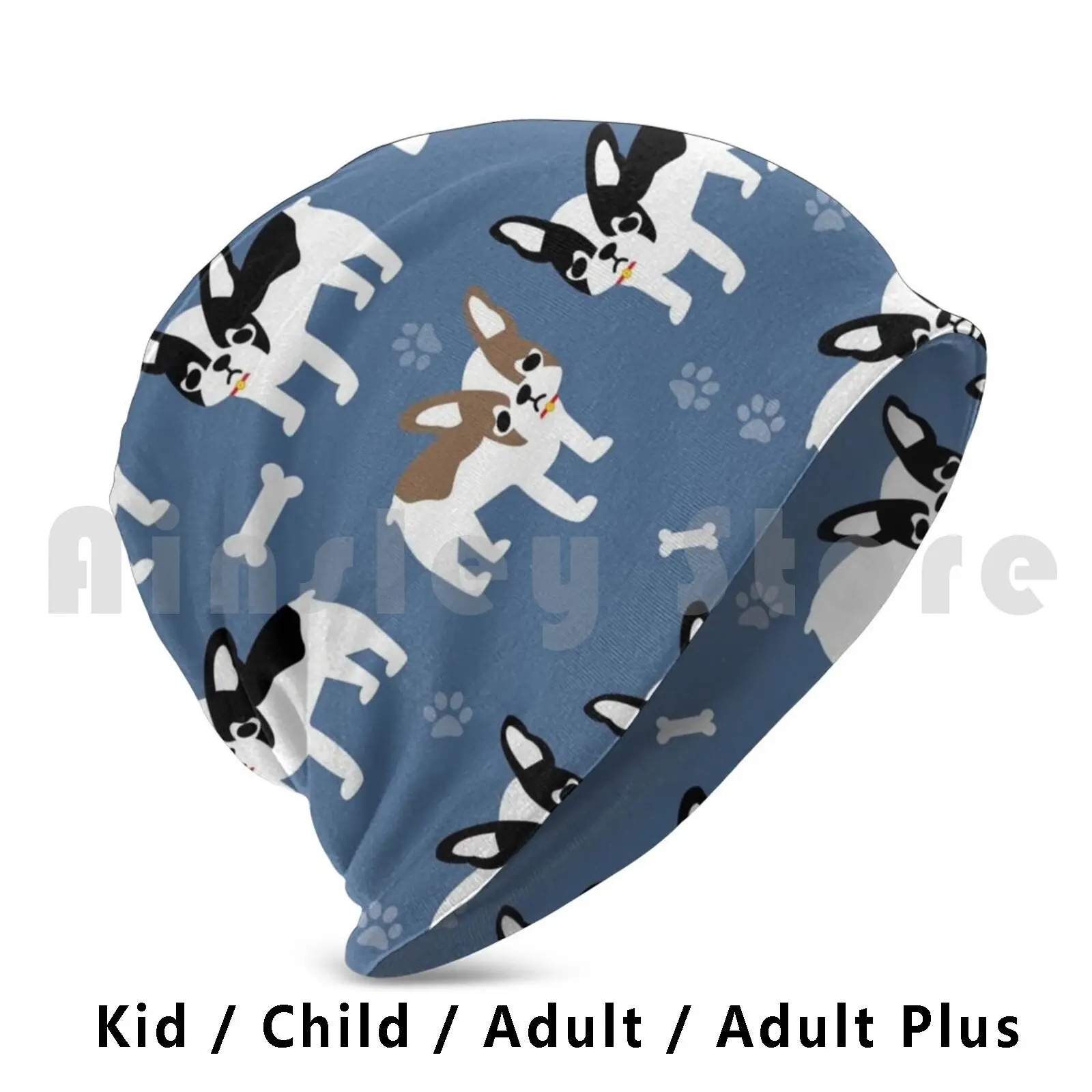 French Bulldogs On Brittany Blue Background Beanies Knit Hat 3103 Beanies Print French Bulldog Bulldog Canine Puppy