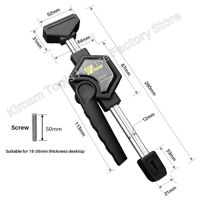 2PCS Desktop Clamps For Woodworking Djustable Frame Fixed  Benches Uxiliary Tool Clamping Tools Quick Release Clip For Tabletop