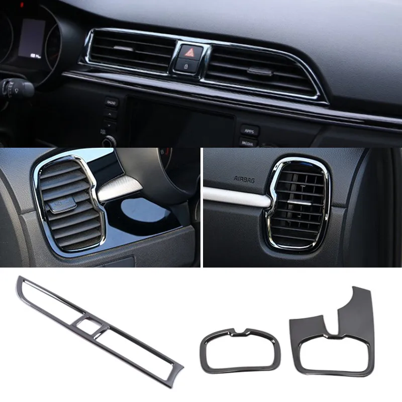 For Kia Rio 4 x line Accessories air outlet circle cover x-line interior mouldings car-styling Stainless trim decoration 2017 18