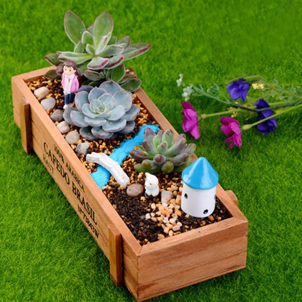 HOT SALES！！！New Arrival Wood Planter Box Garden Yard Rectangle Flower Succulent Container Plant Pot Wholesale Dropshipping