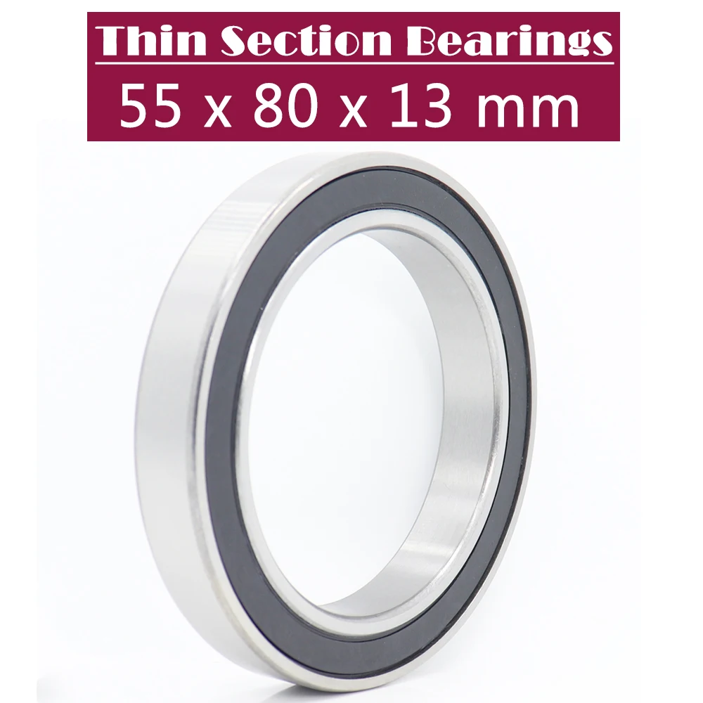 

6911 2RS Bearing ( 5 PCS ) 55*80*13 mm Metric Thin Section Bearings 61911RS 6911RS