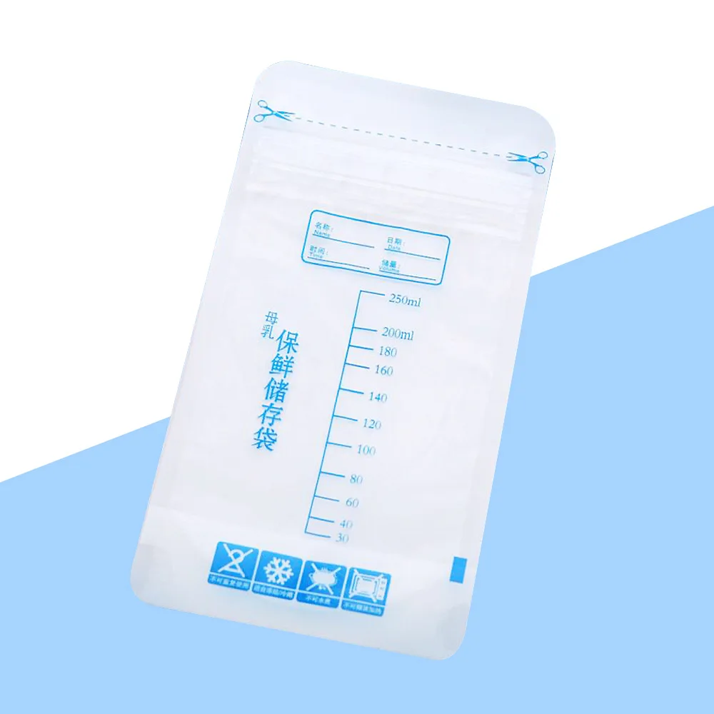 10-20pcs 250ml Milk Freezer Bags Mother Milk Baby Food Storage Breast Milk Storage Bag BPA Free Baby Safe Feeding Bags Feeding