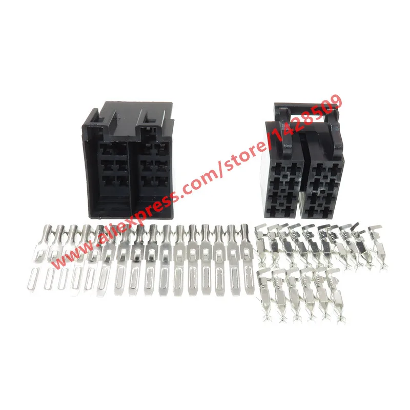 1 Set 16 Pin 3.5mm Auto Audio Connector Automotive ISO Wire Plug Female Male Wire Socket