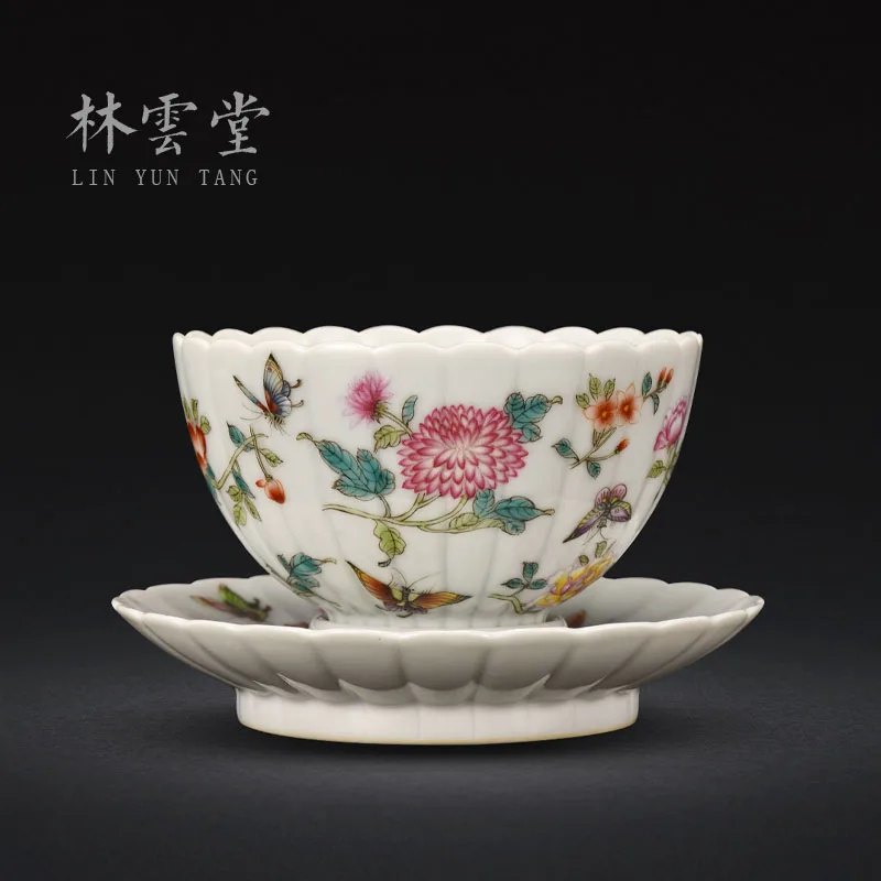 Lin Yuntang pastel recent masters cup high-grade sample tea cup jingdezhen kung fu tea cups of tea