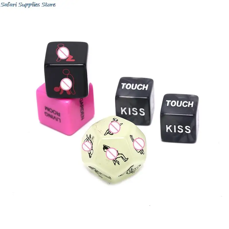 Hot 5PCS Sex DiceErotic Craps Sex Glow Dice Love Dices Toys For Adults Sex Toys Noctilucent Couples Dice Game Set