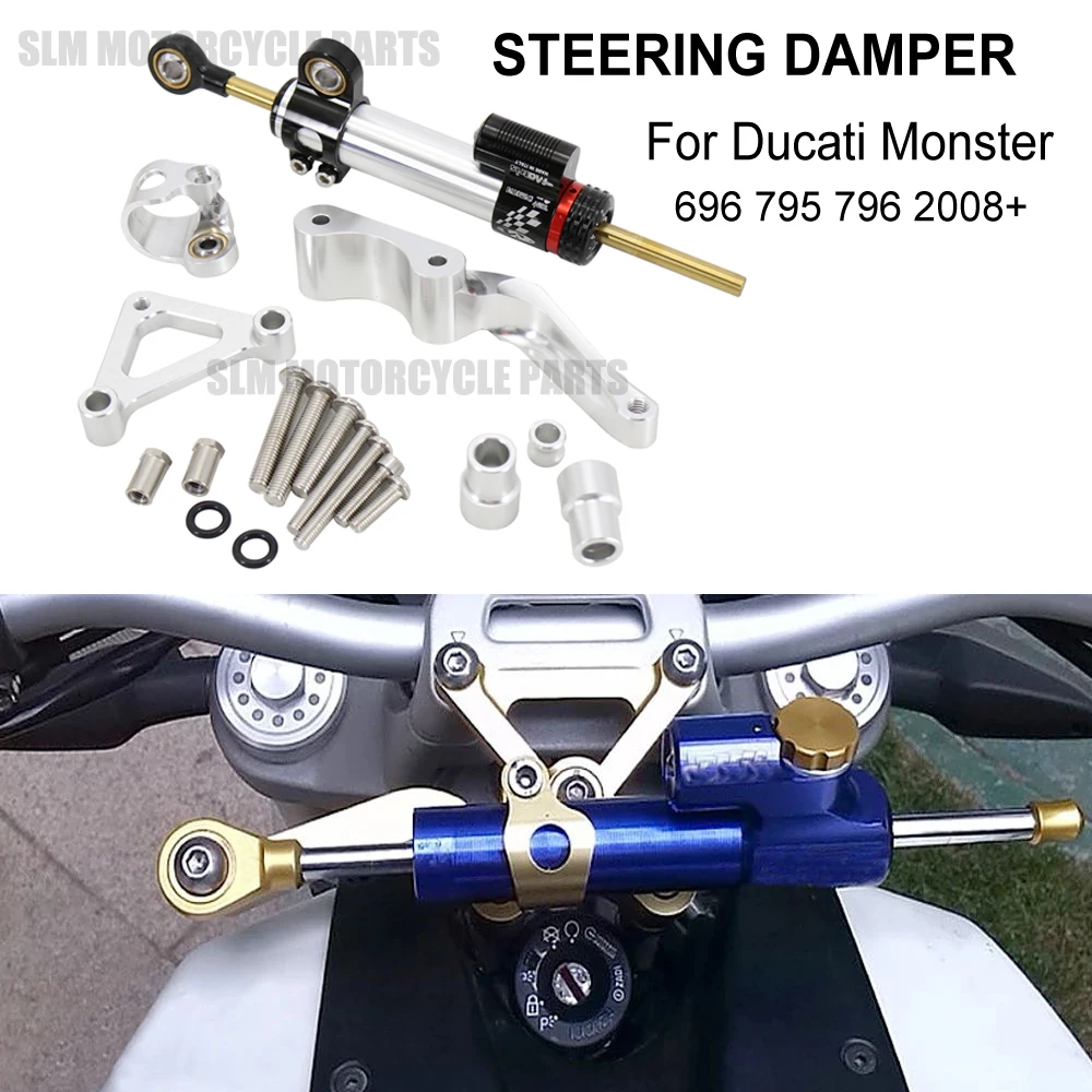 

5 colors For Ducati 696 796 795 CNC Motorcycles Steering Stabilize Damper Bracket Mount Kit Accessories new
