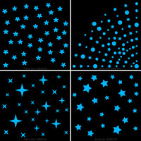 Luminous Stars Wall Stickers Glow in the Dark Moon/Heart/Round Decal for Kids Room Children Bedroom Store Hotel DIY Decoration