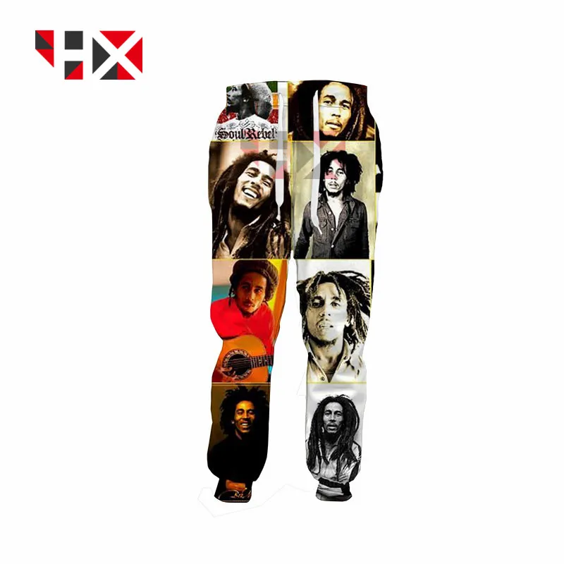 2021ใหม่ล่าสุด Rock Reggae BOB Marley Face Smile 3D กางเกง Unisex แฟชั่นสบายๆกางเกง HX207