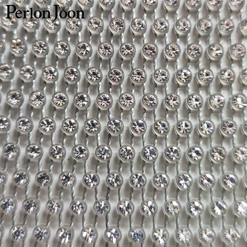 Multicolor Mesh rhinestone Fabric Glitter Sewing Square crystal glass trim stretch for Swimsuit bikini Hollow design NET10