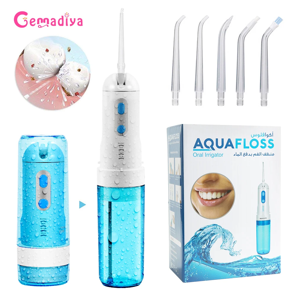 

Dental Water Jet Water Floss Dental Oral Irrigator Powerful Dental Irrigator 200ML Tank Waterproof Dental Clean Thread for Teeth