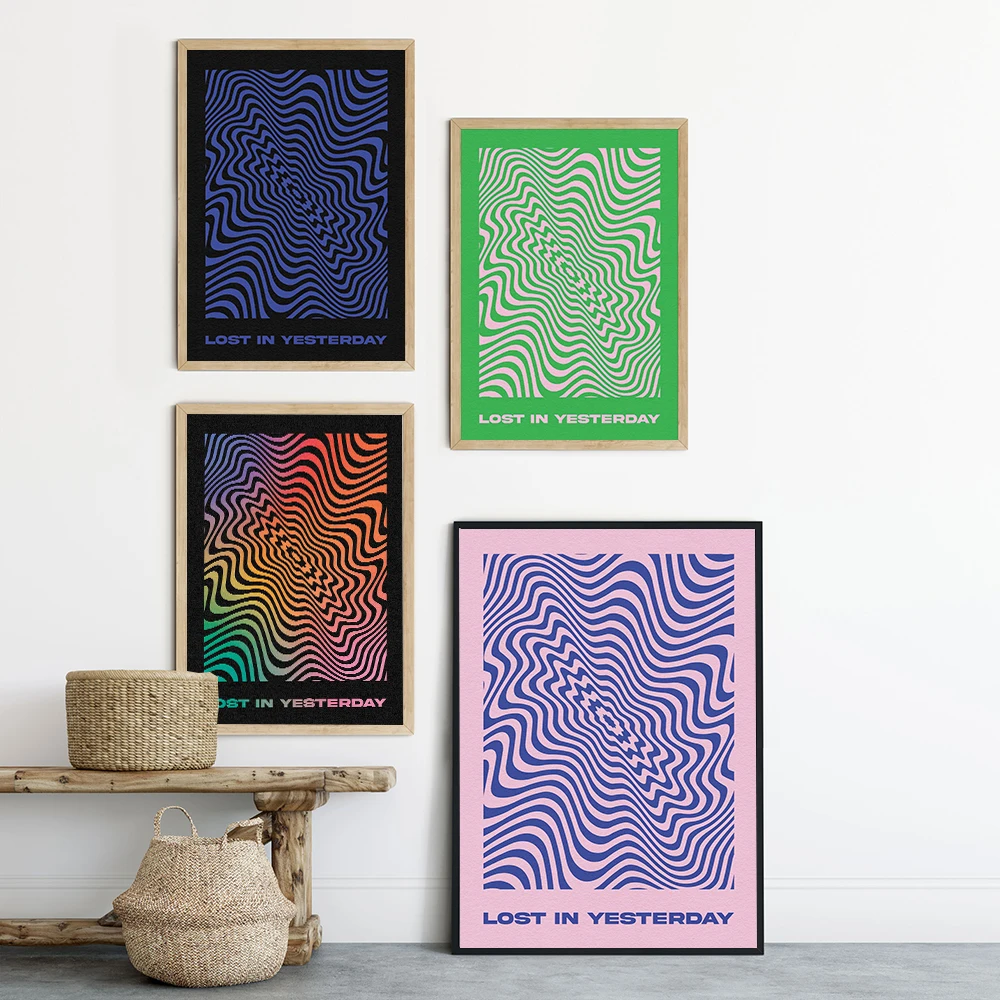 Tame Impala Inspired Print Poster Lost In Yesterday Lyrics Abstract Colourful Canvas Picture Rock Roll Music Rainbow Wall Decor