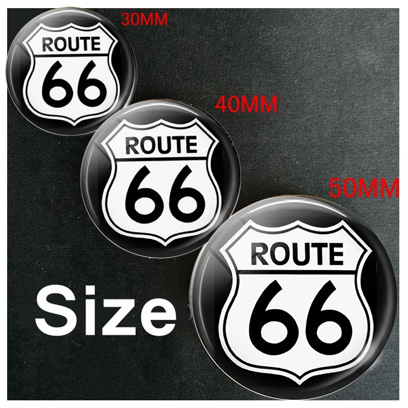 Route 66 Sign Fridge Magnet  30mm 50mm Glass Cabochon Magnetic Refrigerator Stickers Note Holder Home Decor Travel Gifts