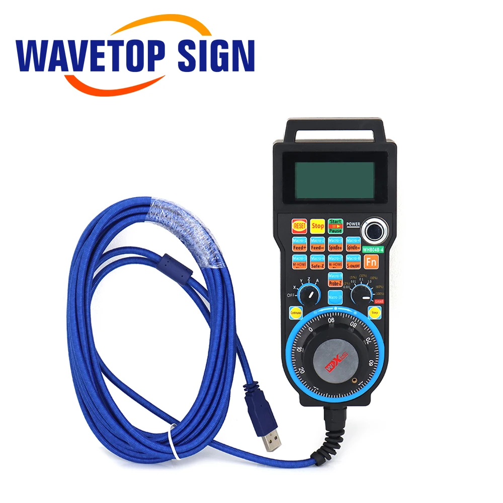 WaveTopSign XHC LHB04B 4แกน6แกน Mach3สาย MPG จี้ Handwheel CNC Controller สำหรับเส้นทาง CNC แกะสลักเครื่อง