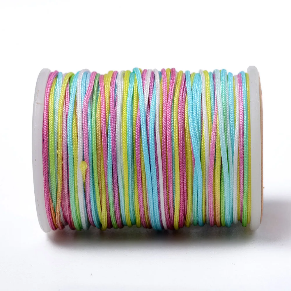 10 Roll Dyed Polyester Braided Cords 0.3mm 0.6mm 0.7mm 1mm Colorful Thread for Jewelry Making DIY Bracelet Necklace Accessories