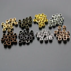 300pcs Dia 1.5 2 3 4 mm Copper Ball Crimp End Beads Stopper Spacer Beads for DIY Jewelry Making fit Necklace Findings Supplies