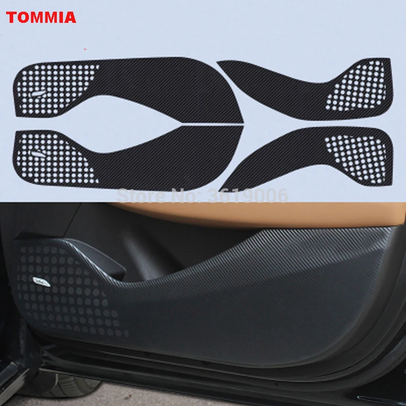 TOMMIA For Buick Lacrosse 2016-2017 Car Inside Door Cover Scratch Protection Anti Kick Pads Carbon Fiber Stickers 4pcs