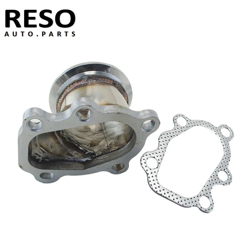 RESO- 2.5 inch 63.5mm V- band Clamp Flange Turbo Down Pipe Adapter 304 Stainless Steel Adapter for T25 T28 GT25 GT28