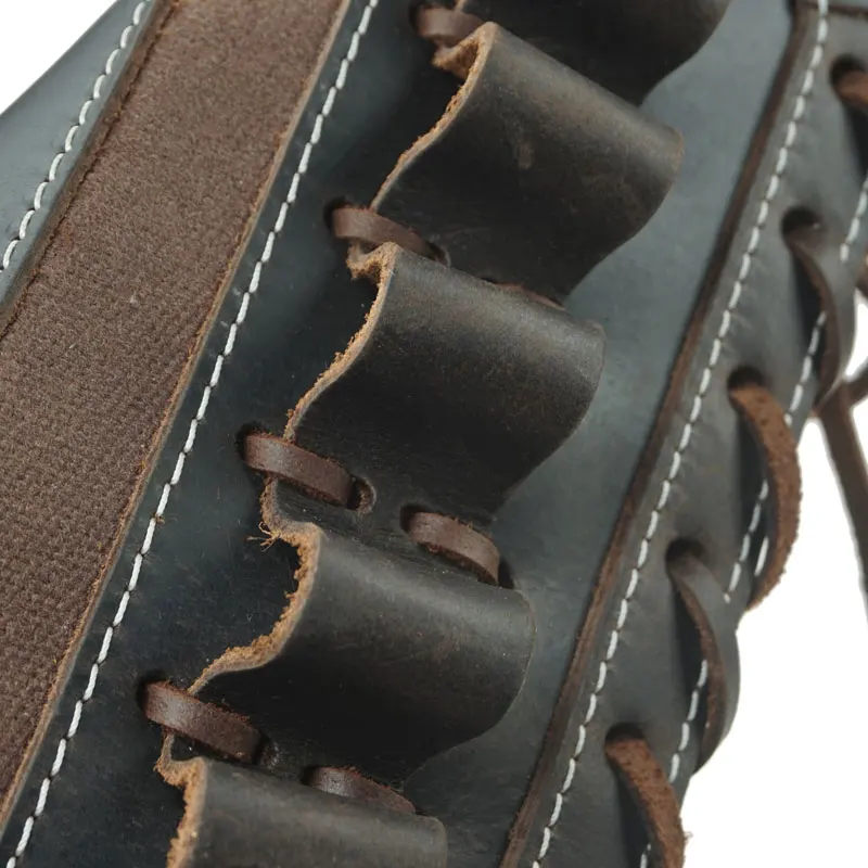 Leather Rifle Sling Shoulder Padding Tactical Strap And Shotgun Gun Buttstock Ammo Shell Holder For 5pcs 12 Gauge