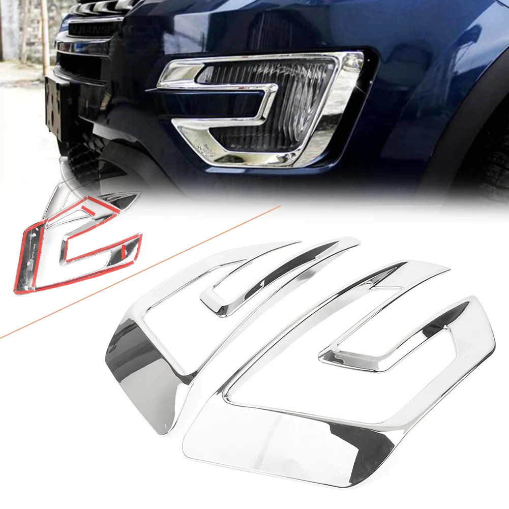 

Front Fog Light Lamp Bezel Cover Trim For Ford Explorer Sport 2016 2017 Chrome