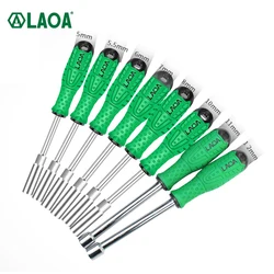 LAOA Deep Hole Sleeve Screwdriver Chrome-vanadium Steel Hex Socket Wrench Deepening Socket