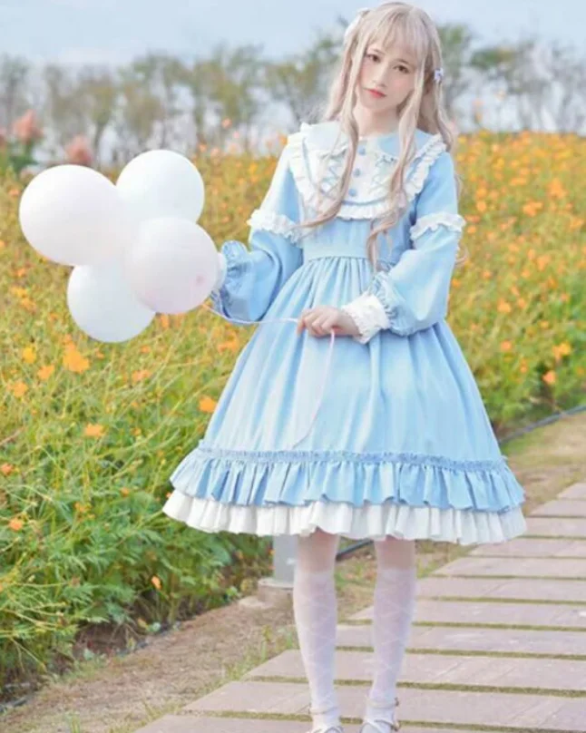 Księżniczka spotkanie przy herbacie słodka sukienka lolita koronka w stylu vintage bowknot śliczny nadruk sukienka w stylu wiktoriańskim kawaii dziewczyna gothic lolita op loli cos