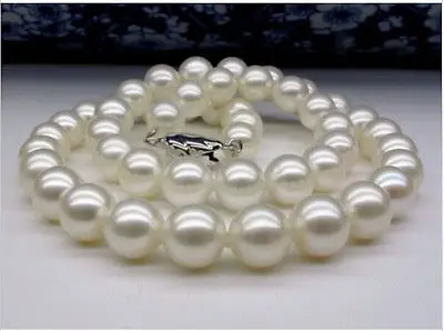 New JAPANESE AKOYA PEARL NECKLACE 9-10mm White 18inch AAAAA+