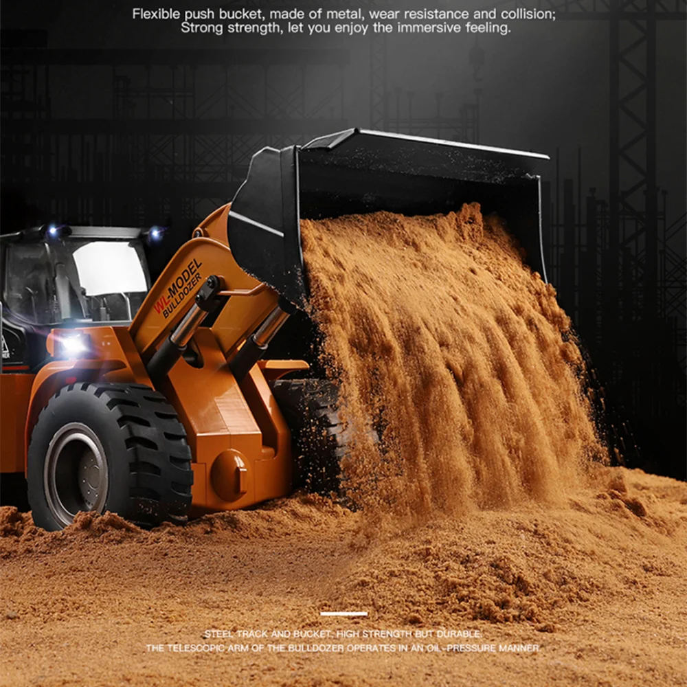 Xk Wltoys 14800 1/14 Rc Truck Bulldozer Metal Caterpillar Rc Car Model 10Ch Engineering Vehicle 2.4G Radio Controlled Electric