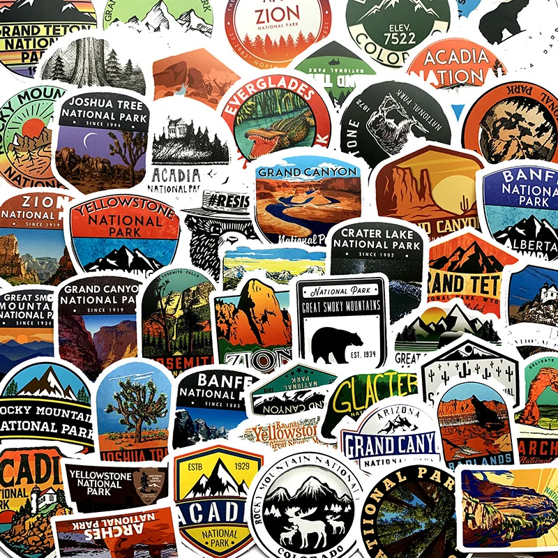 10/30/50PCS National Park Zoo Icon Stickers For Waterproof Decal Laptop Motorcycle Luggage Snowboard Fridge Phone Car Sticker