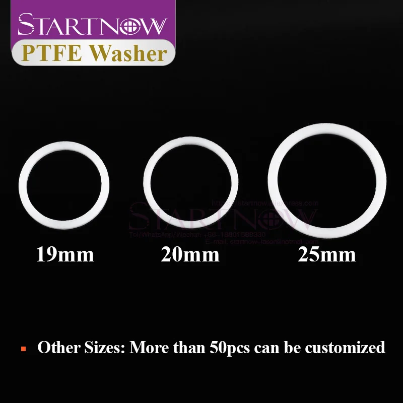 Startnow CO2 Focusing Lens PTFE Washer 6pcs/lot Engraving Cutting Seal Focus Lenses Gasket Dia.18/19/20/25mm Anti-slip Protect