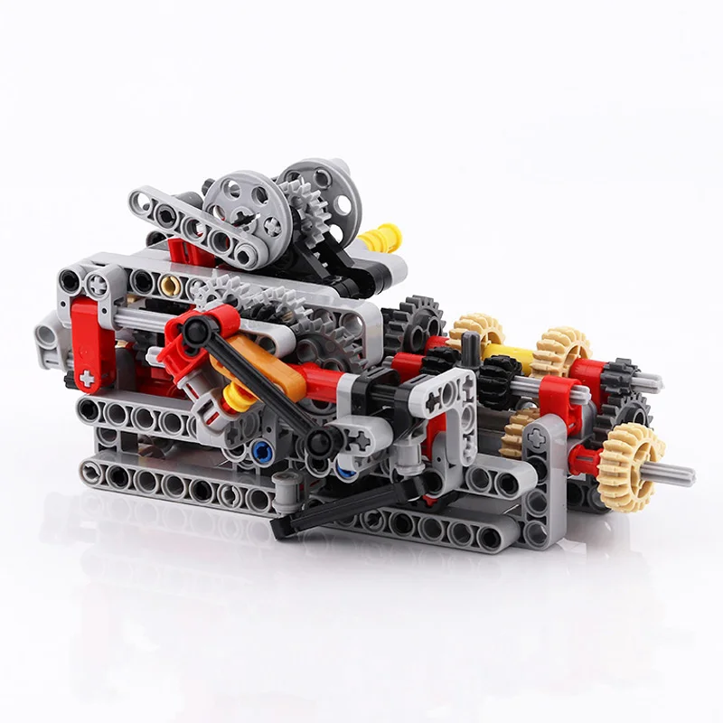 High-Tech 8 Speeds Sequential Gearbox Drive Motors System MOC Building Block Brick Bulk Parts Toy Fit for MOC Cars Parts Set
