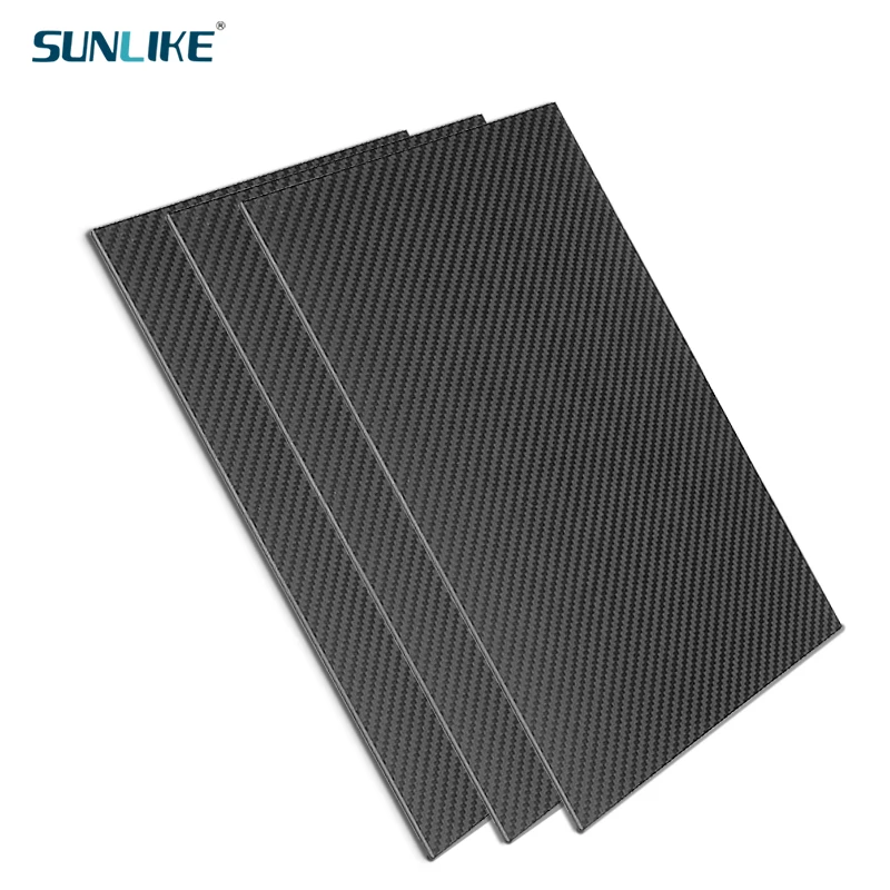 165X 200mm 3K High Hardness Carbon Fiber Board 100% Pure Carbon Fiber Sheet 0.5mm-6mm Thickness Carbon Fiber Model Material